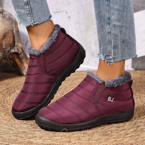 Women's 2025 Winter Fleece Lined Thick Snowproof Slip-on Boots Women's Boots Warm Snow Boots Batch