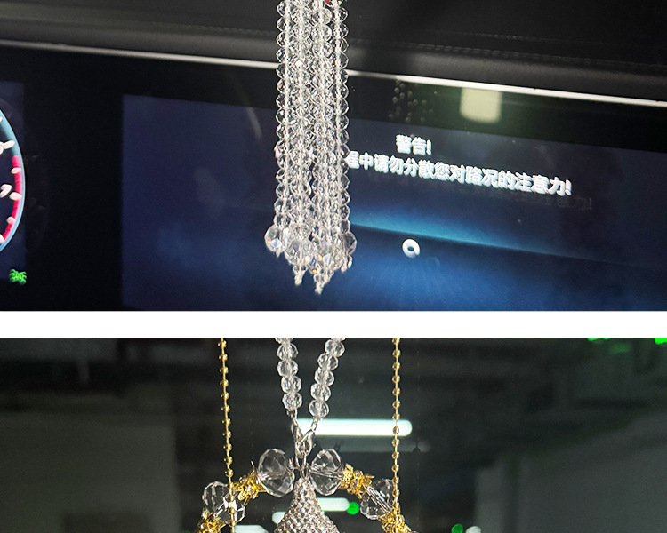 2026 New Model Diamond-Encrusted Gourd Car Hanging Ornament, High-End Light Luxury, Safe Journey Car Rearview Mirror Pendant for Women