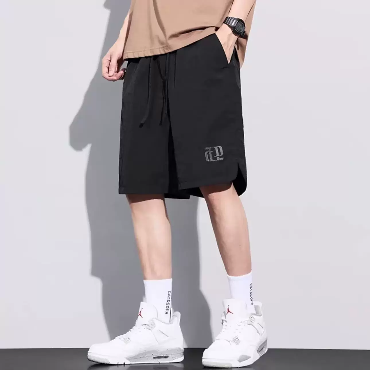 2025新款夏季男士短裤透气宽松青少年百搭男款速干休闲五分裤潮流