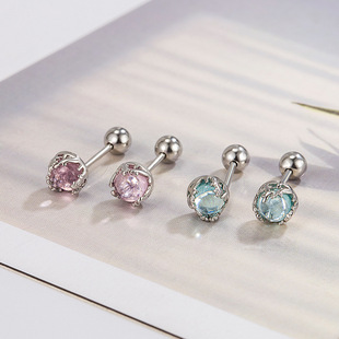 2023 New Fashionable Color Moonstone Earrings Screw Ear Nails Sleep Free Earrings Earrings Women's Earrings