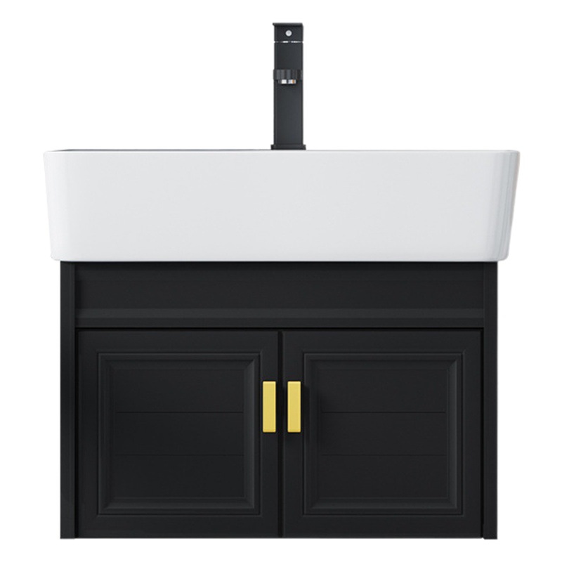 Pequeño espacio apartamento de aluminio gabinete de baño combinación integrada lavabo de cerámica mini lavabo baño lavabo combinación gabinete