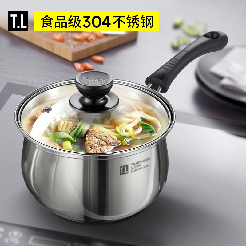 304ステンレスの小さい乳鍋の赤ちゃんの補助食は麺を煮ます。|undefined