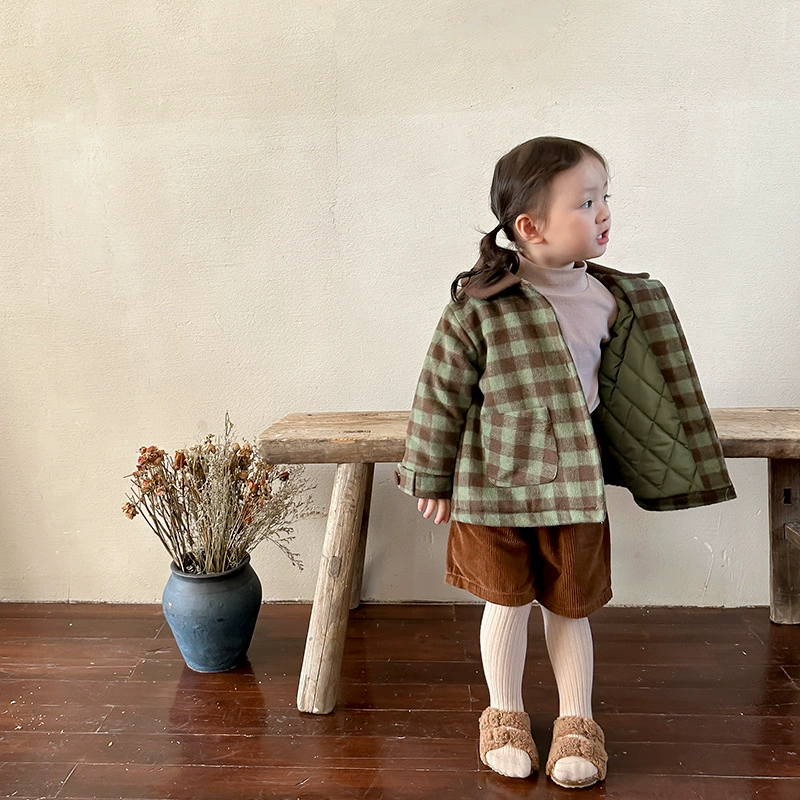 Children's jacket, cardigan, quilted woolen coat
