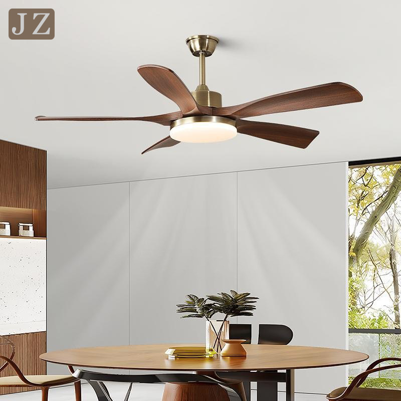 Fan Light Walnut Color Hanging Fan Light Vintage Living Room Light Bedroom Light New Chinese Bronze Color Restaurant Fan Chandelier