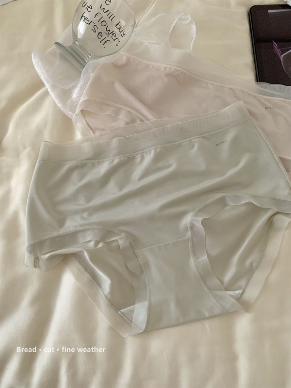 绵密奶油~内裤女中腰无痕亲肤裸感面膜裤舒适透气包臀少女三角裤|undefined