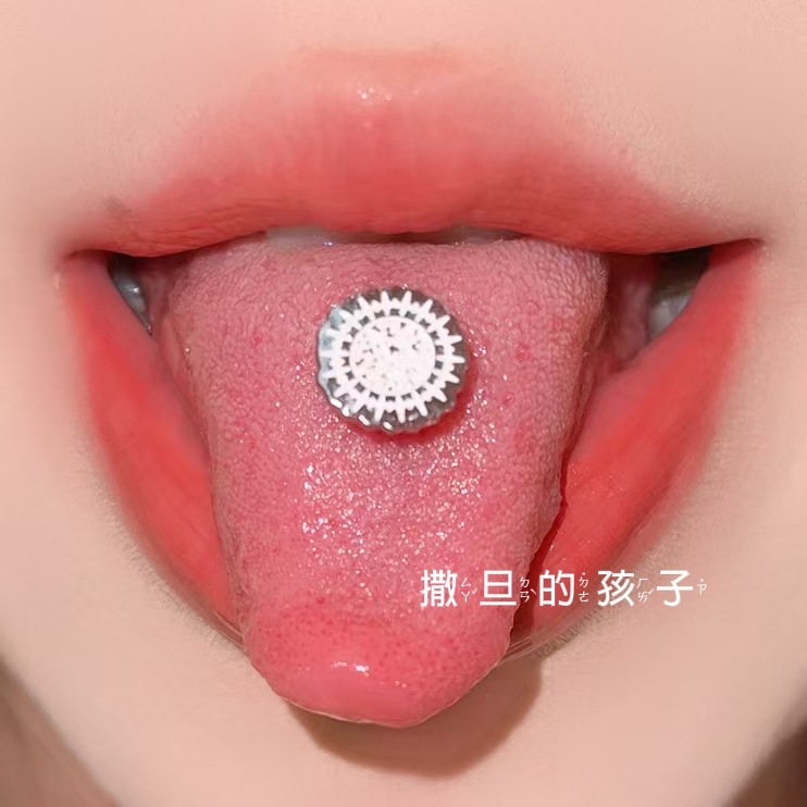 Satan's Child Black Deacon Tongue Nail Titanium Steel Tongue Ring Barbell Piercing Jewelry for Women Men detail image 2