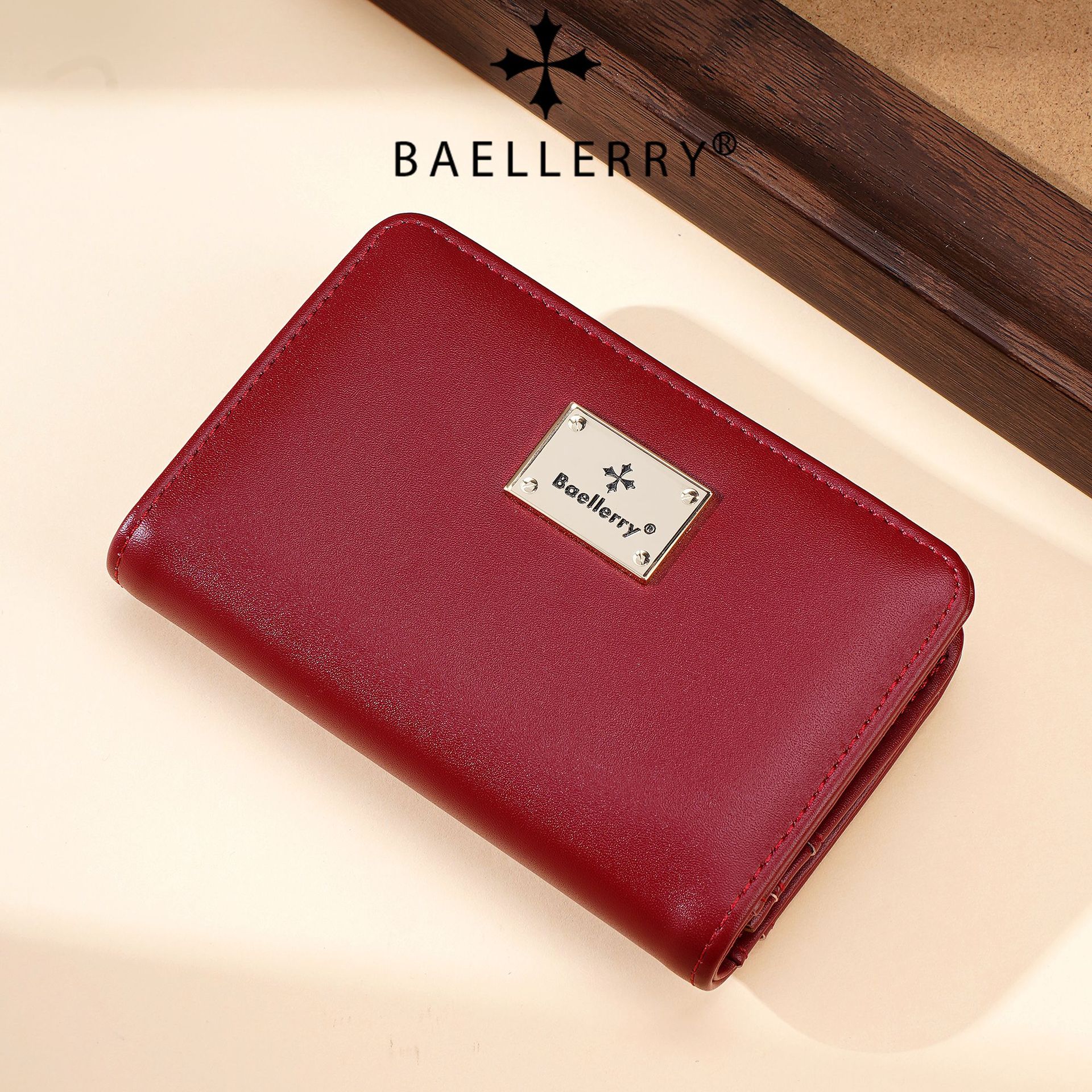 New Style Women's Short Wallet, Multi-Functional Solid Color Fashionable Card Holder, High-End Oil Wax Leather Simple Zipper Coin Purse