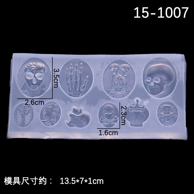 Caja de almacenamiento de ataúd espejo de pulido libre de epoxi molde DIY cristal epoxi aromaterapia yeso Halloween cráneo mano