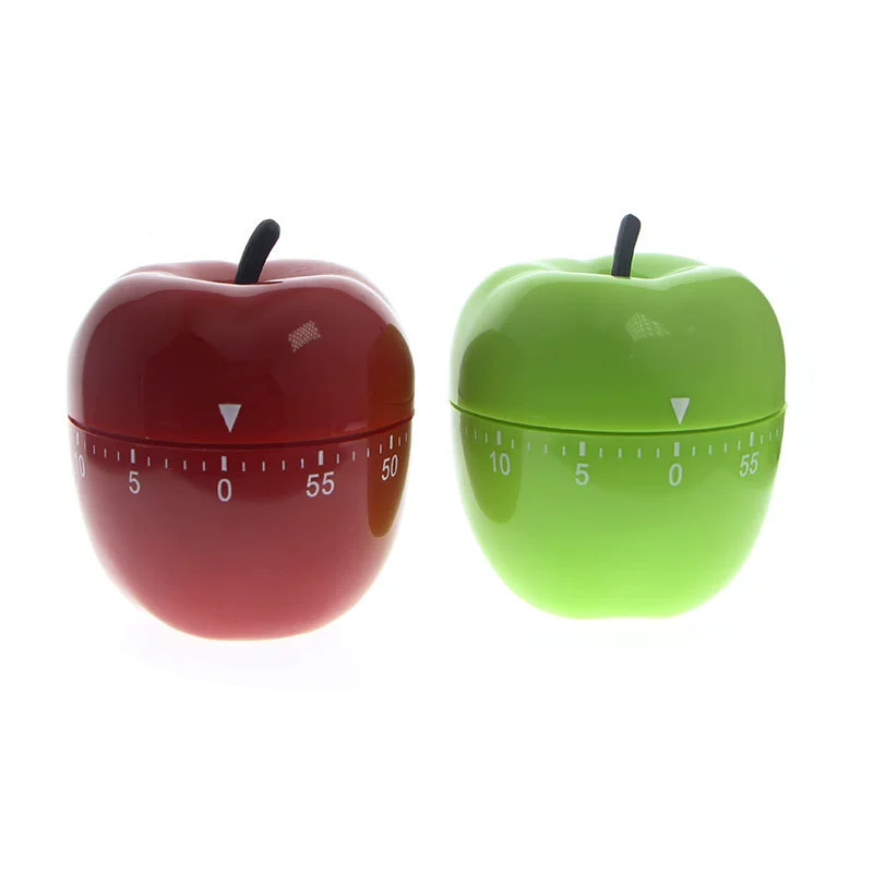 Таймер «Зеленое яблоко», кухонный механический таймер с заводным механизмом, таймер для студентов, домашнее задание, тайм-менеджмент, будильник