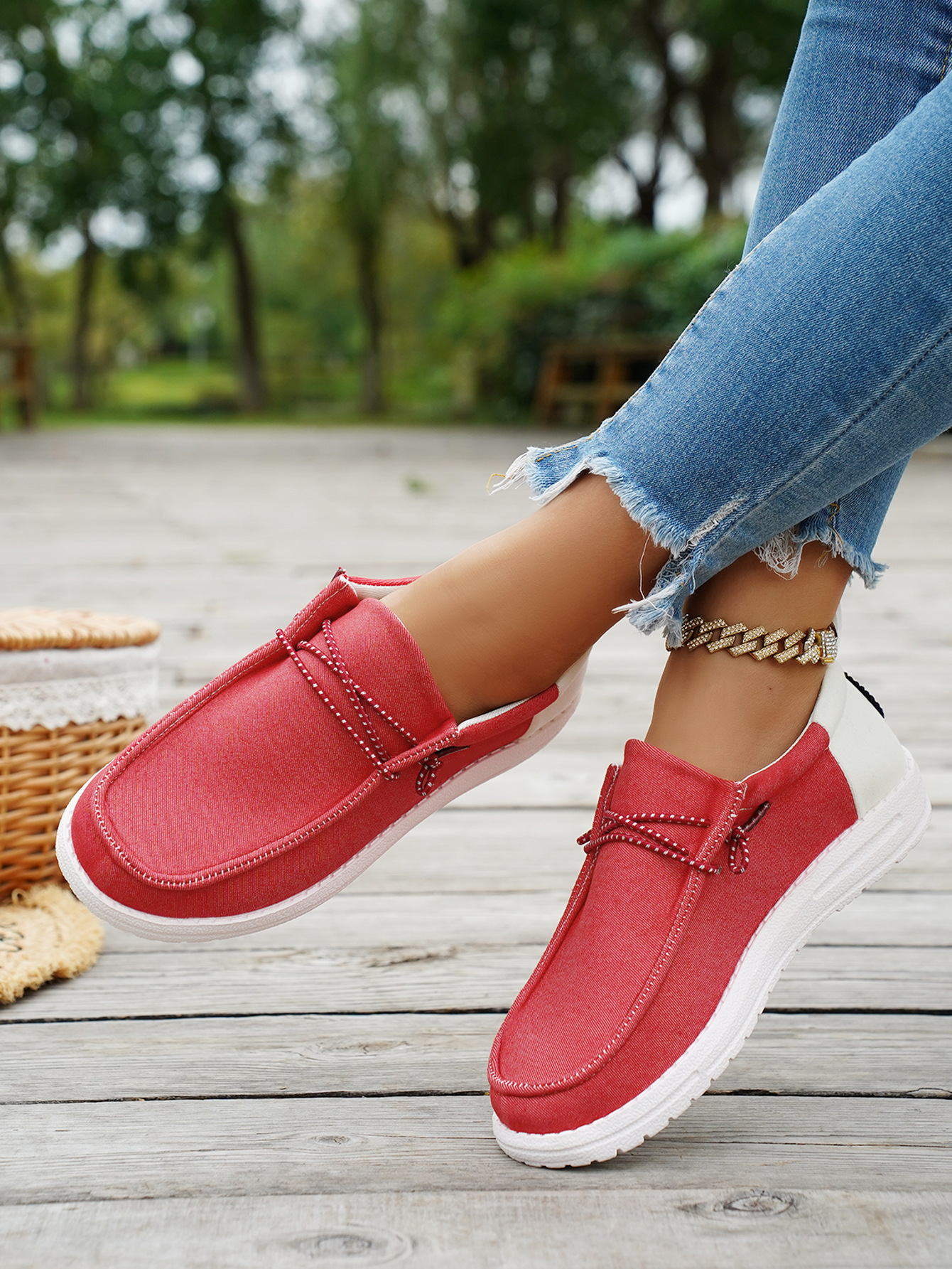 Dames comfortabele instappers color block platte nette schoenen_voghion.com