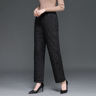Winter Down Cotton Pants Thickened Middle-aged and Elderly Loose Outer Wear Slimming High Waist All-match Straight Pants Women's Cotton Pants