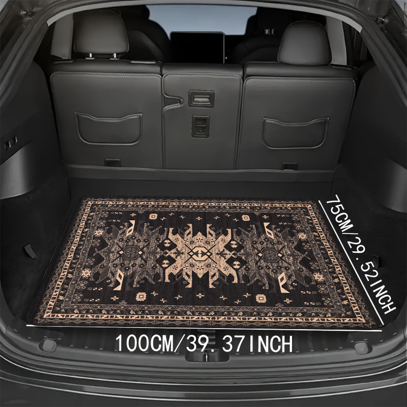 Cross-border generation American retro tiger crystal velvet dirt-resistant easy to take care of car trunk mat non-slip storage mat