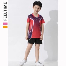 【FeelTime工厂店】儿童羽毛球服女童运动服男短袖训练服乒乓球服