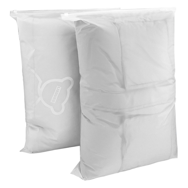 Abajo chaqueta esmerilado transparente cremallera bolsa abrigo de lana ropa de invierno almohada edredón de algodón acolchado abrigo de gran tamaño bolsa de embalaje