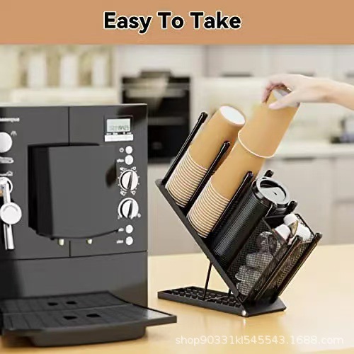 Cross-Border Detachable Milk Tea Shop Coffee Rack Kitchen Office Iron Metal Paper Cup Holder Tea Cup Storage Rack