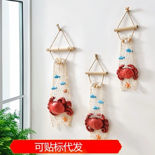 网红树脂仿真螃蟹小龙虾模型挂件海鲜餐厅壁饰装饰品饭店夜市壁挂