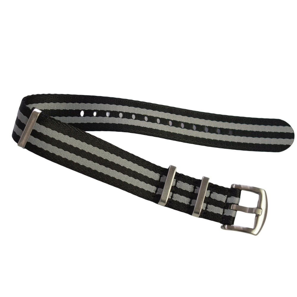 Correa de reloj de nailon NATO al por mayor en stock, correa de reloj de nailon tejida de 20/22 mm compatible con relojes.
