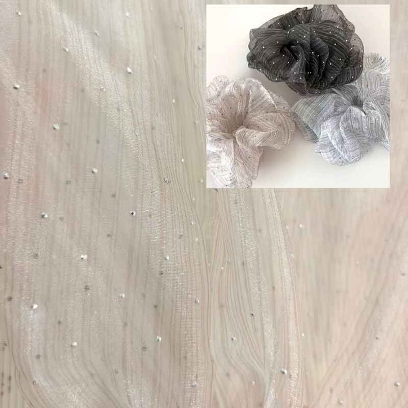 Glittery Striped Organza Rhinestone Scrunchie Hair Accessory Hair Clip Children's Clothing Fabric Tulle Skirt DIY Wholesale Glittery Striped Organza Rhinestone Scrunchie Hair Accessory Hair Clip Children's Clothing Fabric Tulle Skirt DIY Wholesale