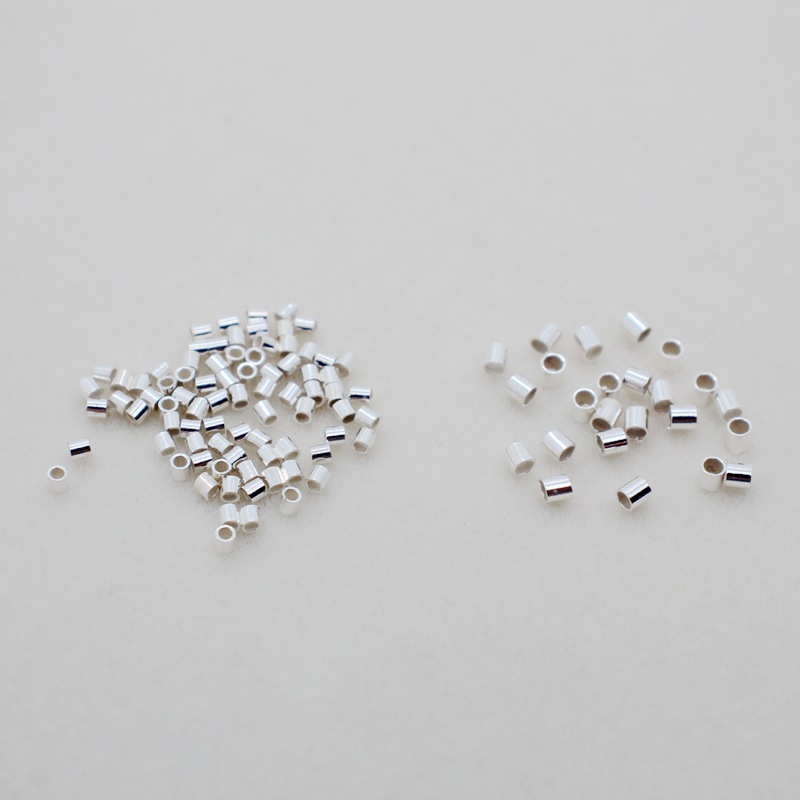 Hole 1~1.9mm Hole Size 10 Pieces 1 Piece Diameter 2mm Hole 1~1.9mm 925 Sterling Silver Geometric DIY Jewelry Accessories Beads