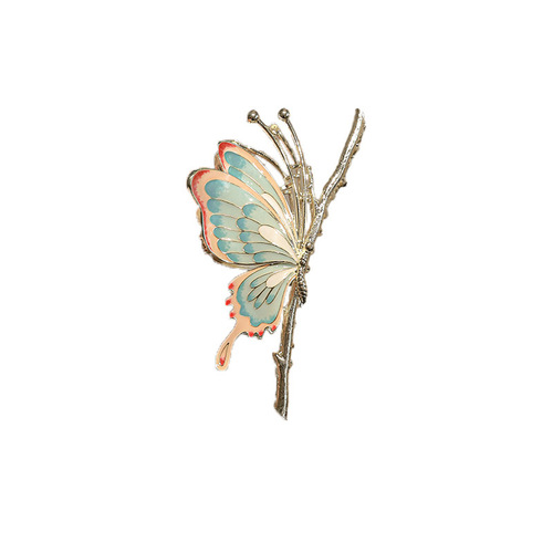 Chinese-style Rainbow Butterfly Hair Clip for Women's Summer Occasions, Large Shark Clip with National Trend, Ancient Style Design, Ethereal Hairpin
