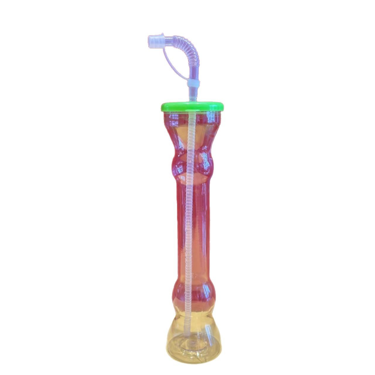 Vaso de verano sencillo para bebidas, tipo calabaza, para bar, KTV, con pajita, diseño de antorcha, palo de coco, mancuerna, para té de frutas