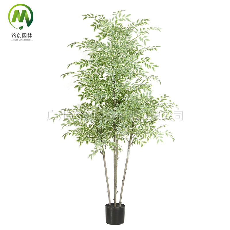 Simulación interior Planta verde en maceta Sala de estar Simulación Elmo Simulación Decoración de plantas Bonsai de lujo ligero Árbol de langosta falso Planta verde falsa