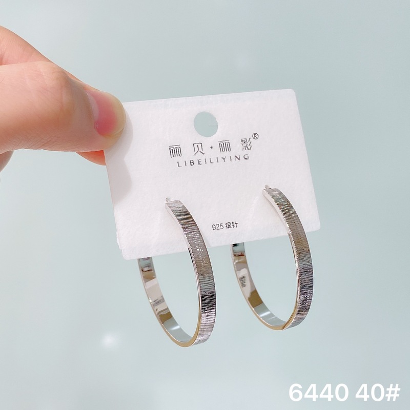 丽贝丽影丽银欧美时尚高级感素圈耳环2025新款爆款个性小众女耳圈|undefined