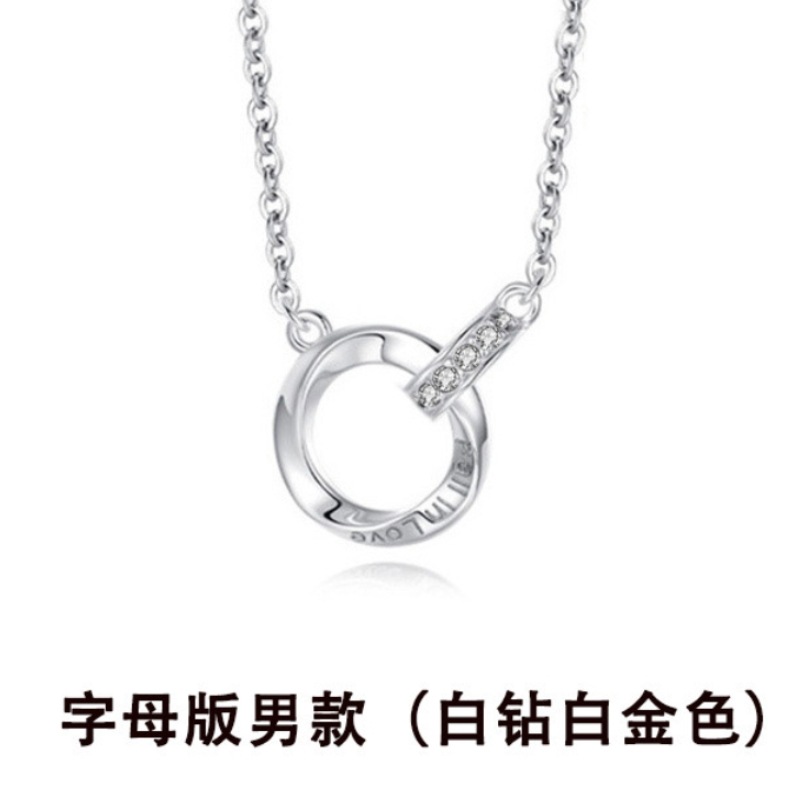 Mobius anillo S925 plata esterlina parejas collar mujeres nueva luz colgante de lujo nicho clavícula cadena joyería al por mayor