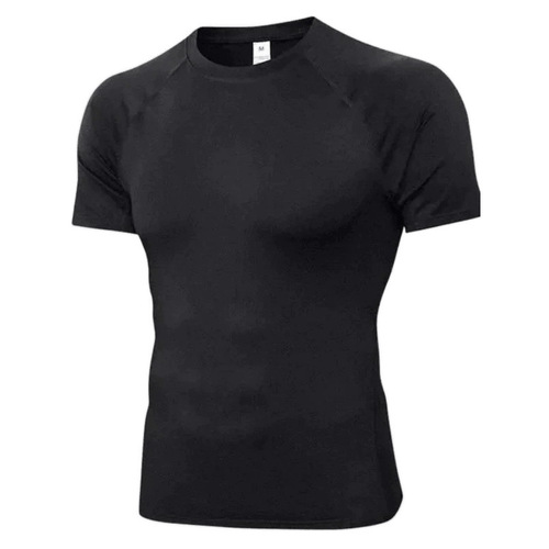 Pure Color Slim Fit Elastic Fitness Top Short Sleeve Men's T-Shirt Sports Basketball Running Training Quick Dry Base Layer Shirt