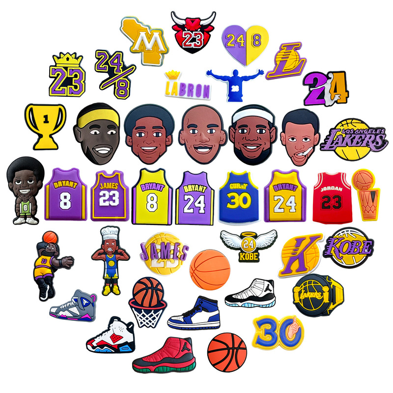 [Nba Series] Cross-Border New Sports Pvc Detachable Clog Shoe Charms Shoe Decorations Basketball Clog Bag Accessories