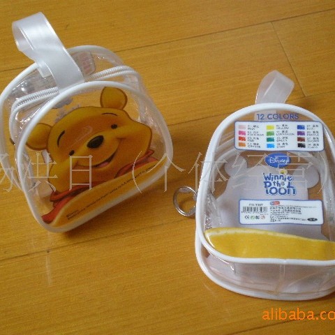 PVC透明拉链袋 文具袋 拉膜纽扣袋 高频笔袋