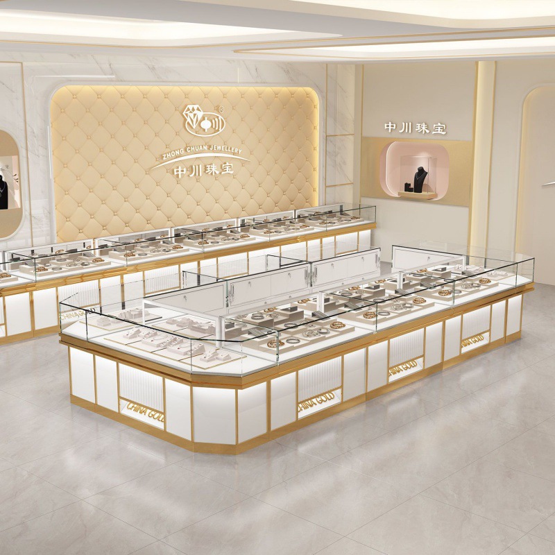 珠宝展示柜银饰玉器首饰柜台玻璃产品翡翠展柜陈列柜定桌