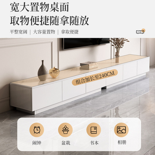 TV cabinet modern minimalist home living room small apartment floor cabinet French cream style TV cabinet coffee table combination