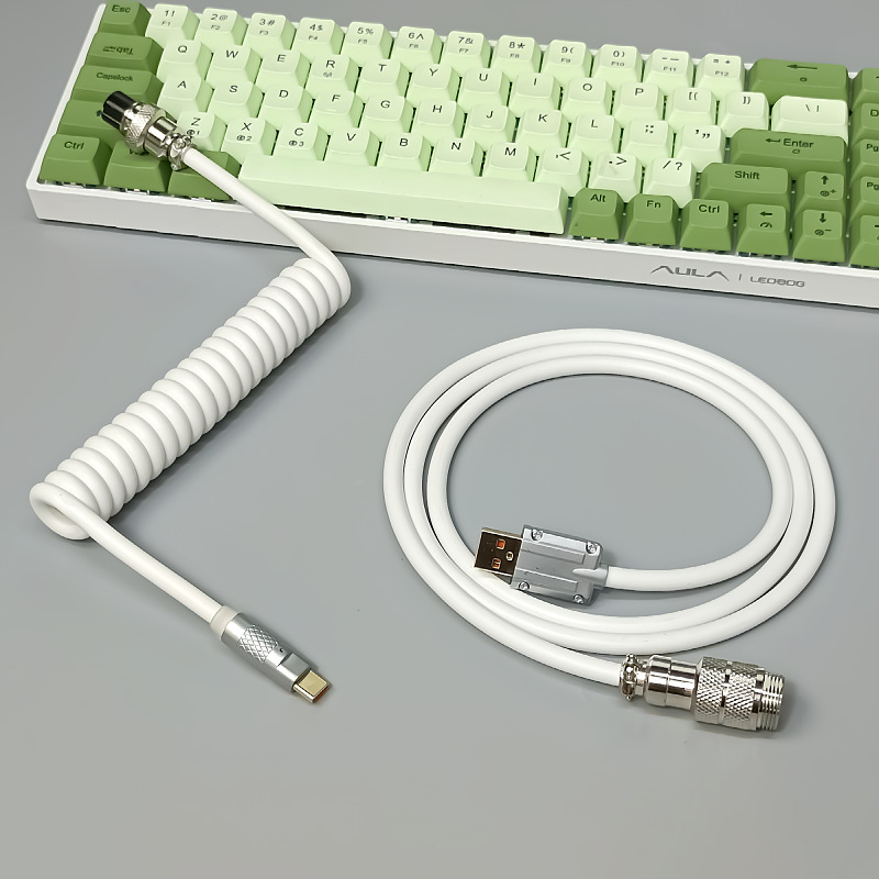 8 18K 磁気軸メカニカルキーボードケーブル PU 航空プラグインケーブル高速充電データケーブルスプリングケーブルスパイラルケーブル RGB ケーブルカスタマイズ|undefined