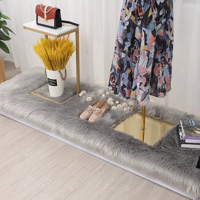 Clothing and Accessories, Fur Mats, Wool pad - customized-contact-customer-service-light-gray-long-hair-thickened