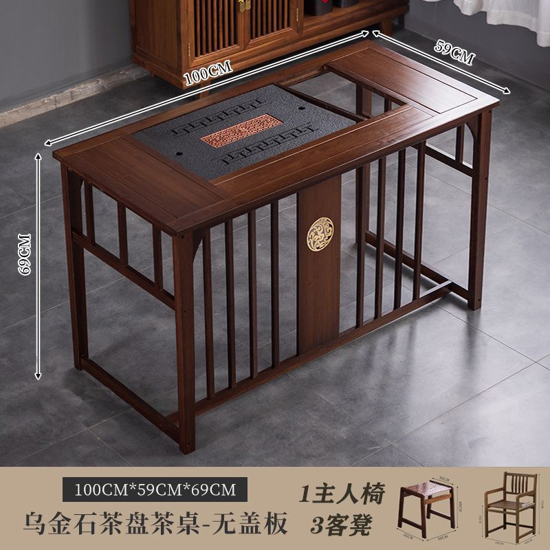 Mesa de té de oficina de balcón pequeña mesa y silla doméstica combinación de hervidor de agua en un conjunto completo de madera maciza nuevo estilo chino batería húmeda