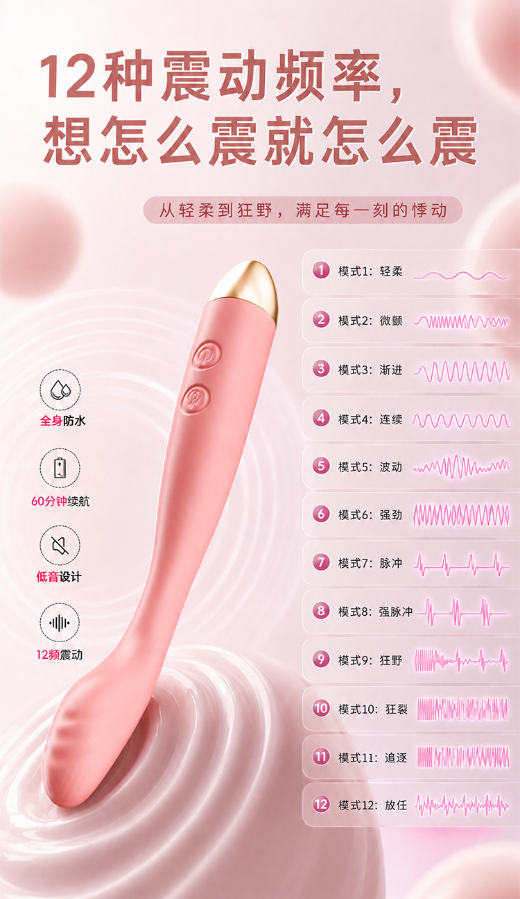 Jiuai Electric Clitoral Stimulator Wand, One-Button Control, White ABS Body — detail image 5