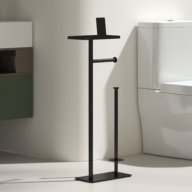 Baño multifuncional vertical toallas de papel inodoro piso de almacenamiento de teléfonos móviles estante de papel higiénico enrollado doméstico almacenamiento