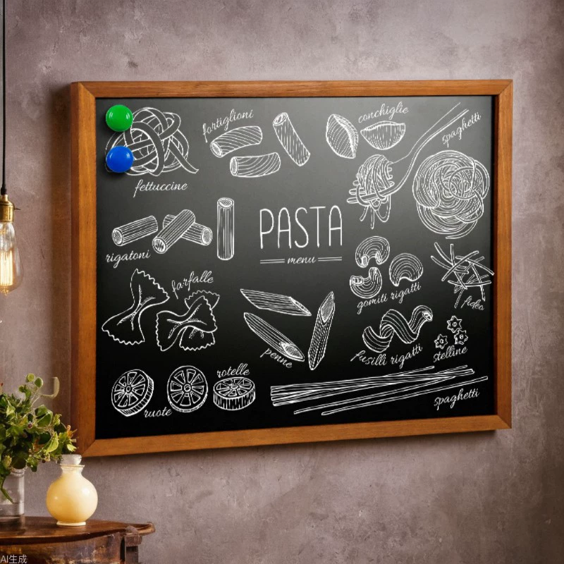 Магнитная доска для заметок в деревянной рамке, в стиле ретро, для кафе и ресторанов, с возможностью подвешивания,  YW,  черная,  с индивидуальным дизайном.