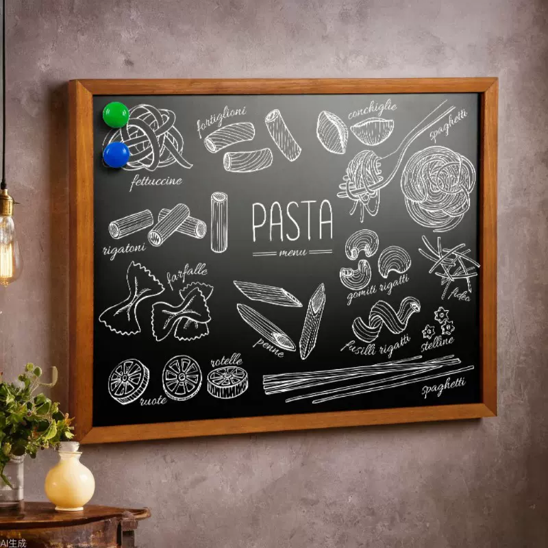 YW定制黑板磁吸墙木质边框跨境咖啡店餐厅书写板复古挂式记事板