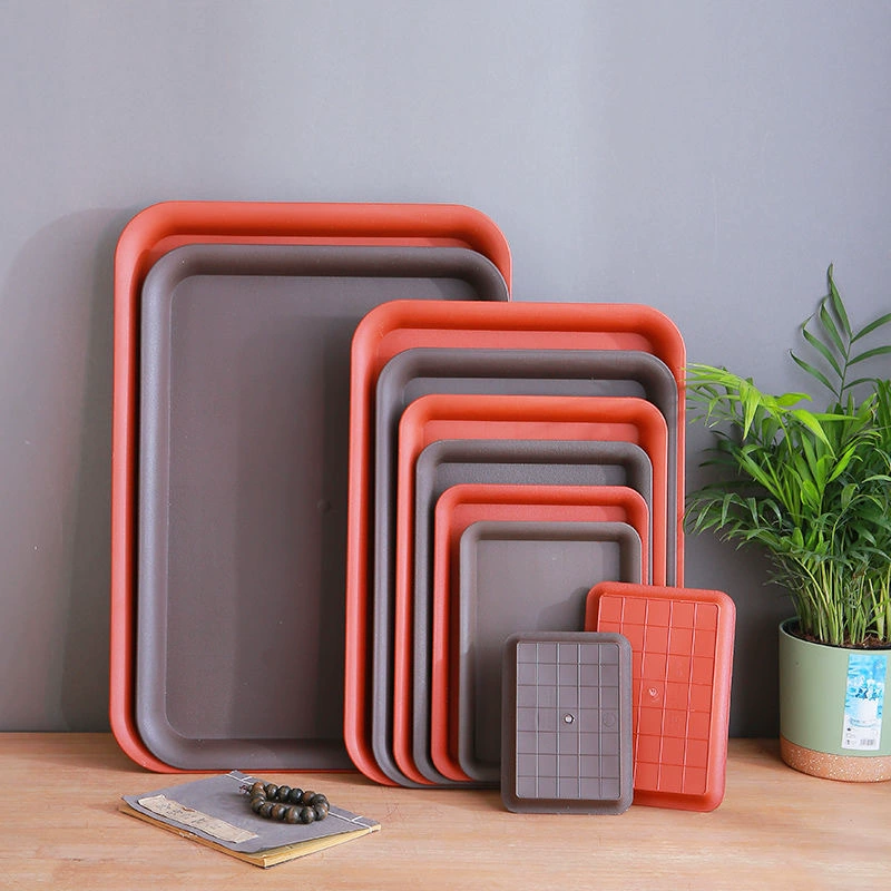 Прямоугольный Поднос матовый смола утолщенный поднос для цветочного горшка водный поднос основание горшка сильный поднос