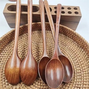 Soup Spoon Household Large Soup Porridge and Rice Porridge Wooden Soup Spoon Long Handle Spoon for Eating Soup Wooden Spoon