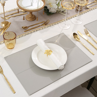 Imitation Leather PVC Rectangular Leather Food Mat Ins Style Food Mat Waterproof and Oil-proof Non-slip High-end Light Luxury Table Mat