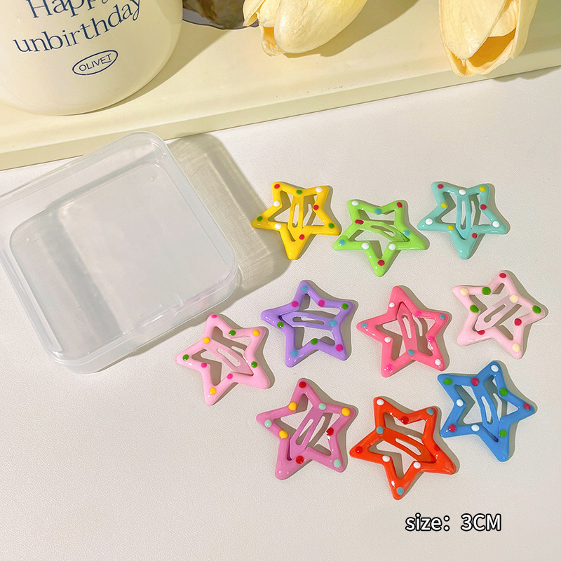 Nuevo clip de BB dopamina de color estrella de pentaco pequeño clip de cabello para niños tocado para niños lindos bordes laterales clip de cabello