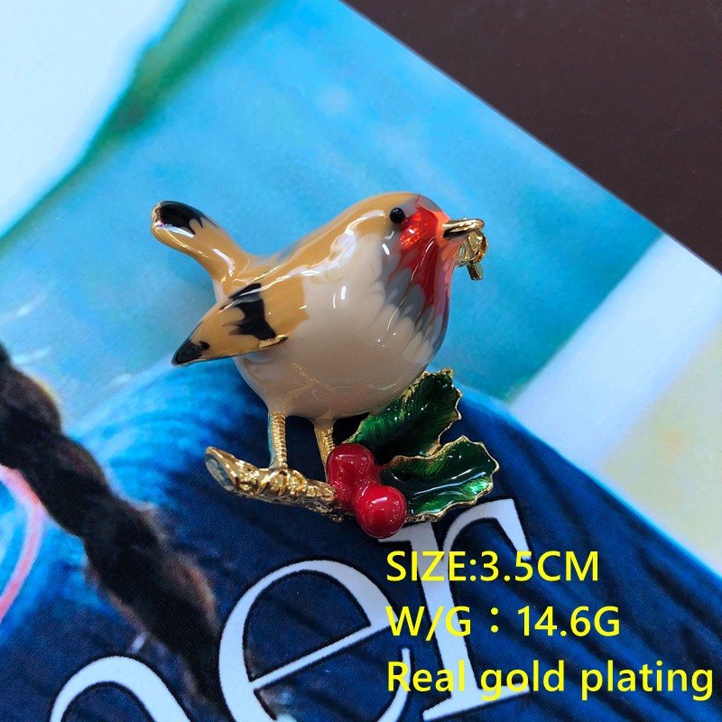 Electroplated Real Gold Turquoise Black Stone Cute Animal Drip Glazed Enamel Straw Hat Brooch Plant Leaves Pearl Pin display picture 29