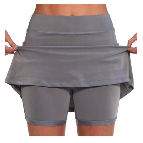 2025 European and American Independent Online Store Summer Solid-Color Mid-Rise Casual Shorts Yoga Skort for Women