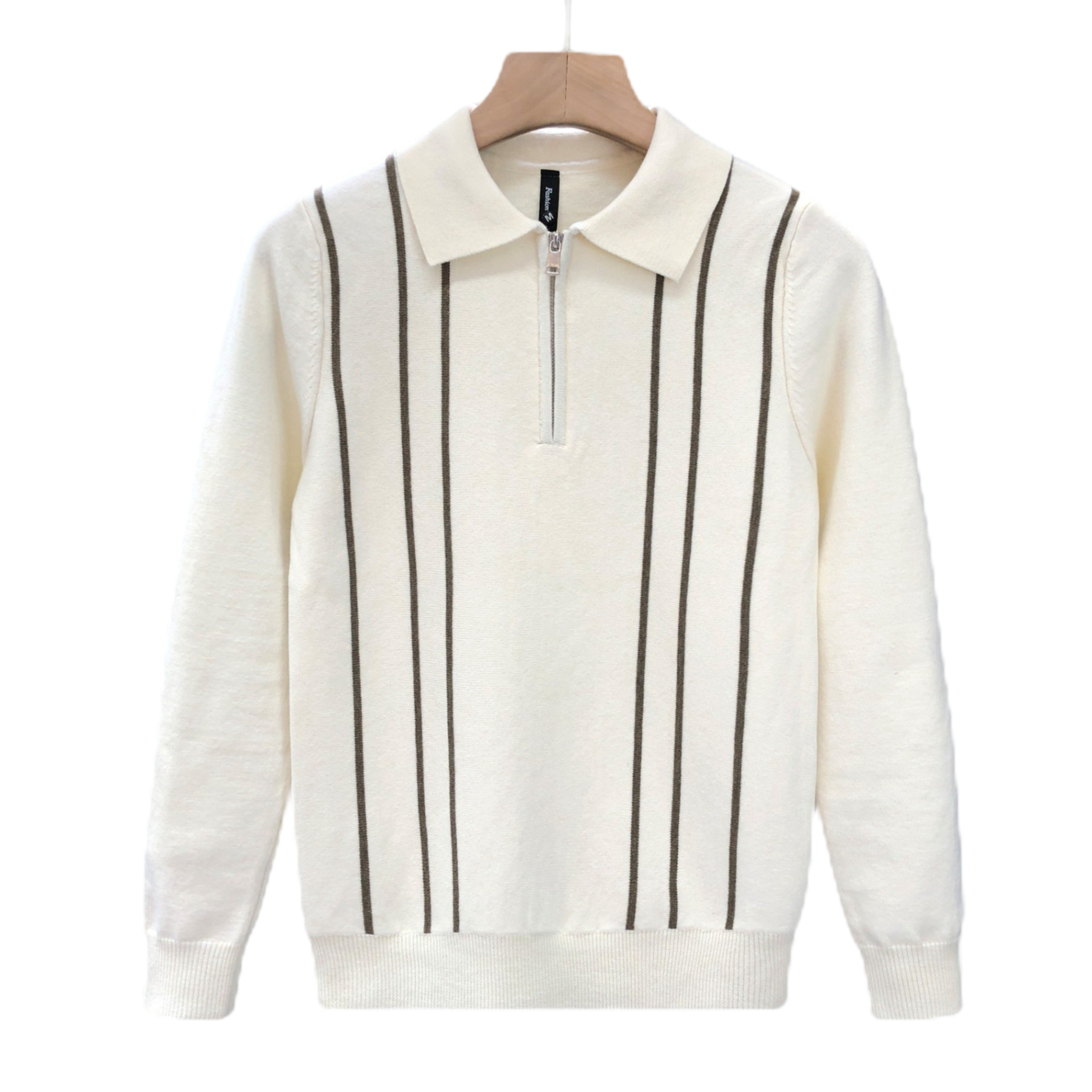 Explosiones transfronterizas de tamaño grande europeo polo camiseta de punto con solapa suéter hombre medio cremallera fábrica de negocios al por mayor