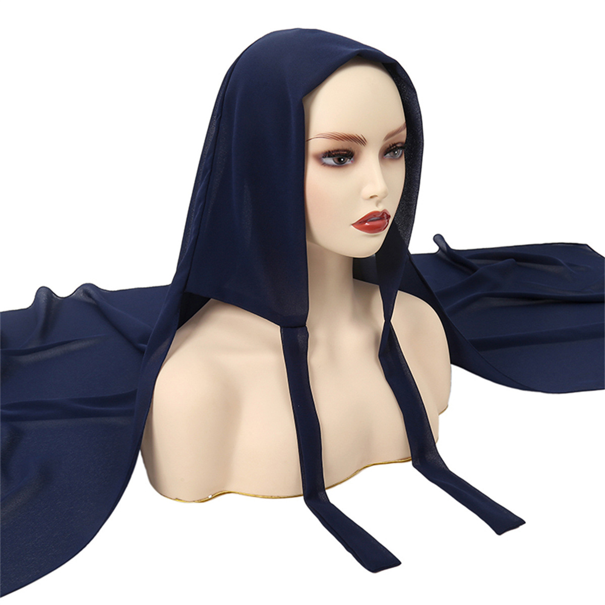 Einfarbiges Chiffonband für ein praktisches Kopftuch für Damen_voghion.com