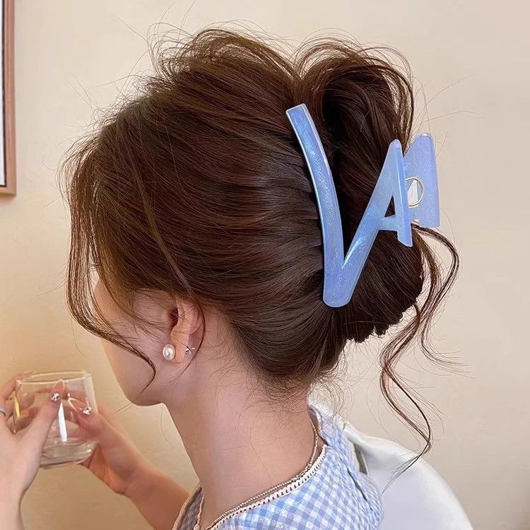 Pinzas para el cabello coreanas exquisitas y de alta gama para mujer, versátiles para peinados recogidos en la parte posterior de la cabeza, pinzas de tiburón, tamaño extragrande para cabello grueso, pinzas de garra, horquillas.