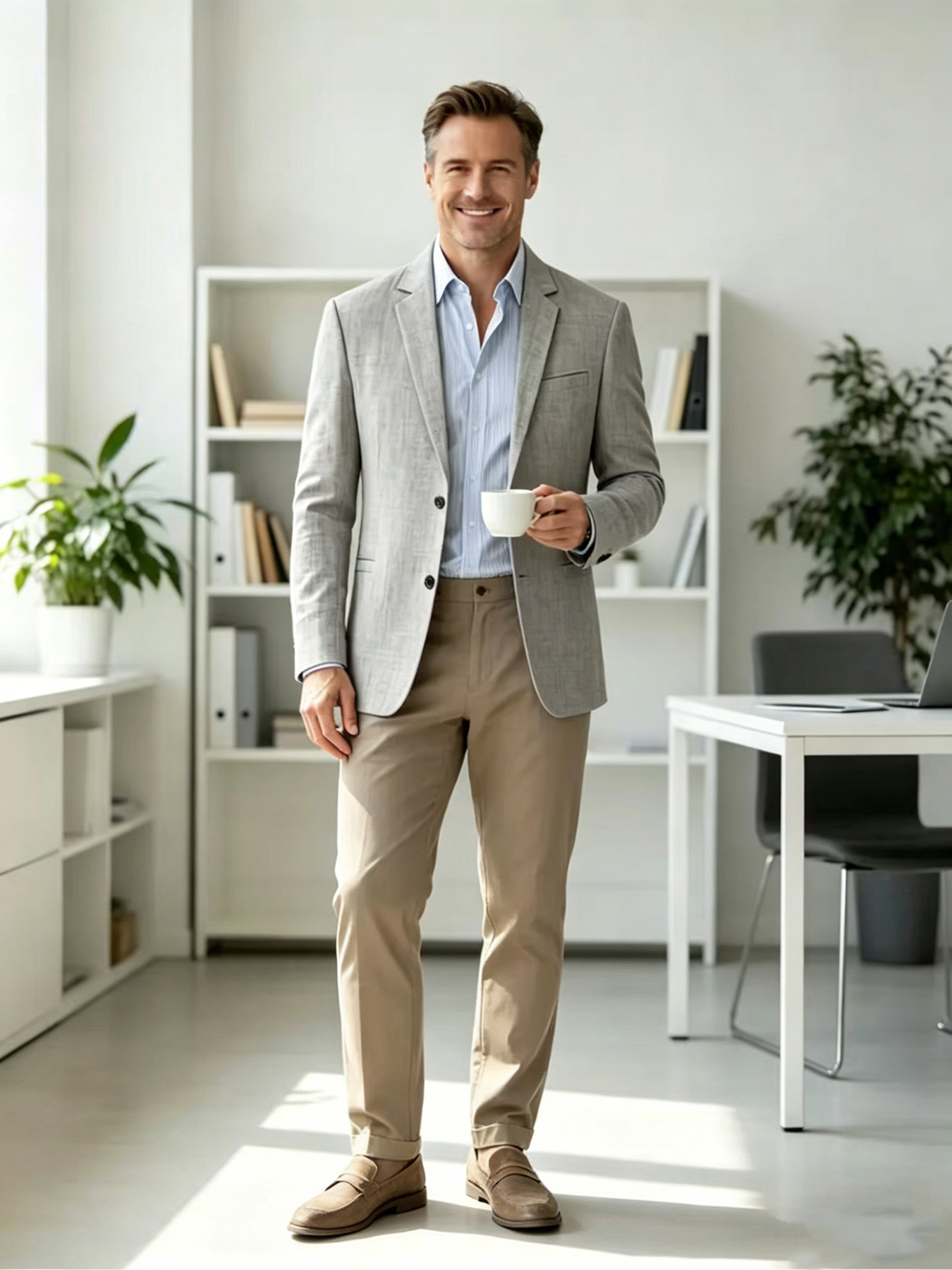 Lightweight Linen Summer Blazer For Men Casual Unstructured Style_voghion.com